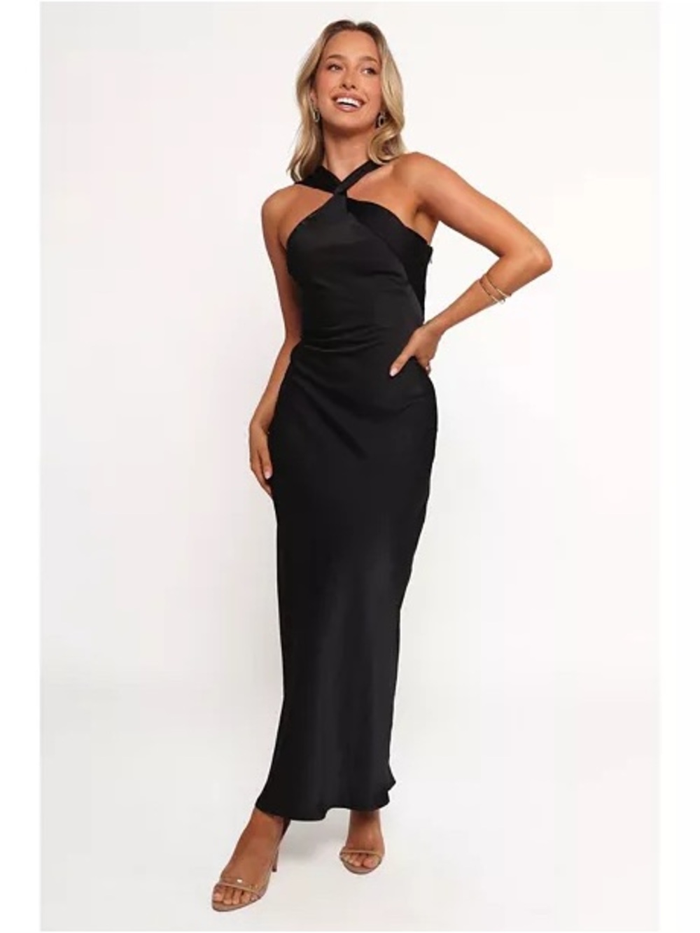 NEW Petal and Pup Women's Grasie Donata Maxi Dress, Gown - Black 6